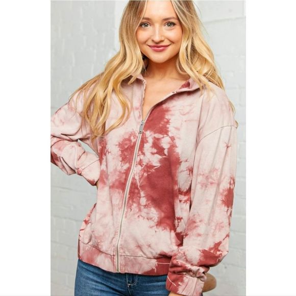 Soft Pink Tie Dye Jacket - Picture 2 of 5
